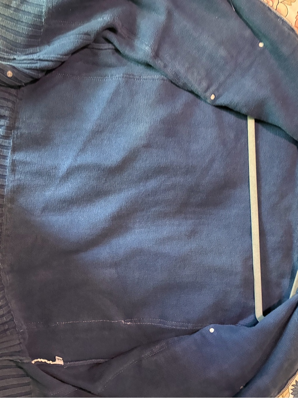 Prada Blue Denim & Gray Knit Zip Jacket - Picture 10 of 11